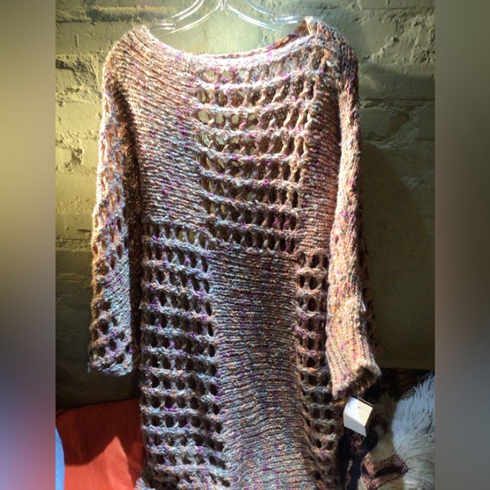 Multicolor Open-Knit Women's Sweater